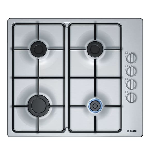 Plaque à Gaz BOSCH 4 feux inox (PBP6C5B80O) Plaque à Gaz BOSCH 4 feux inox (PBP6C5B80O)